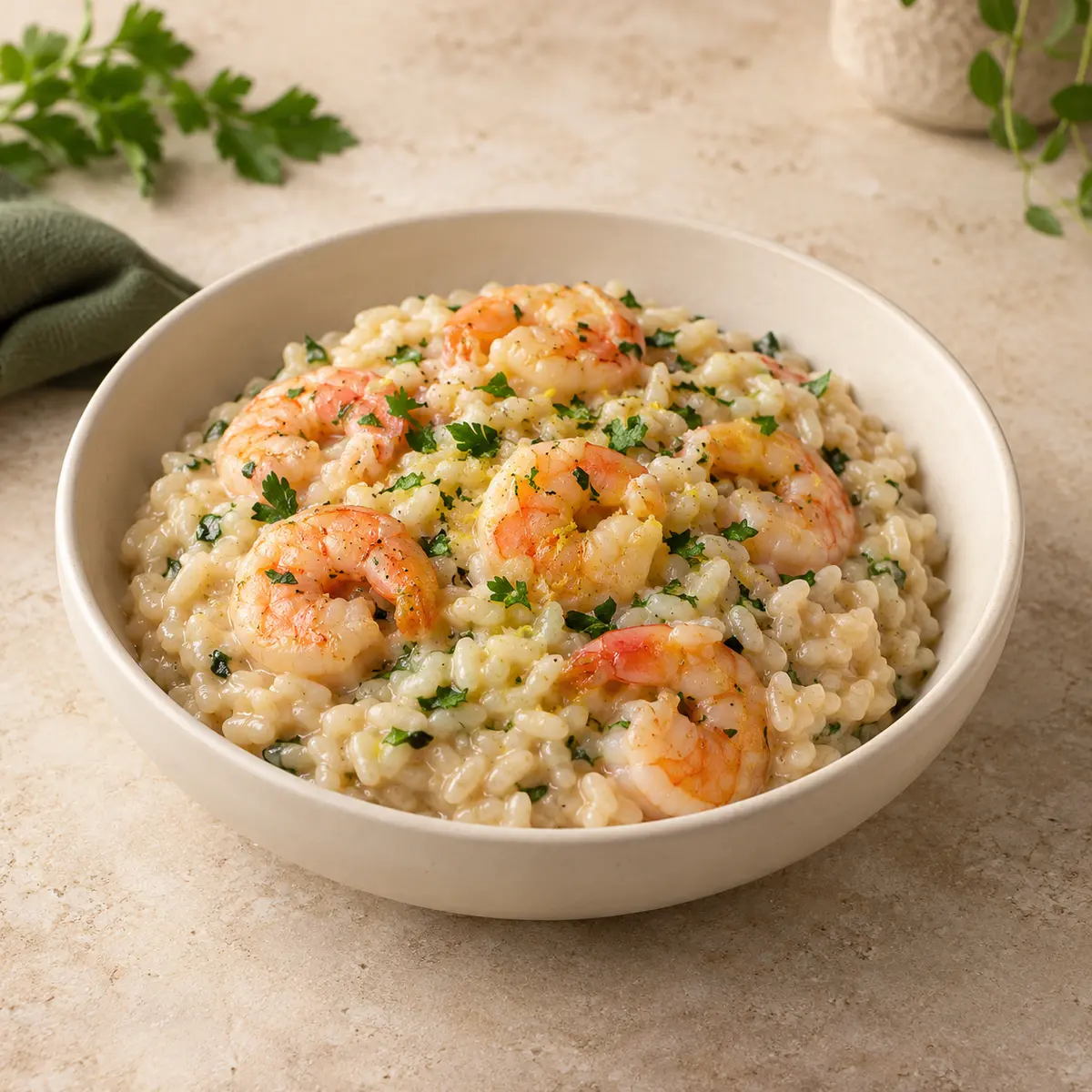 Risoto de camarão